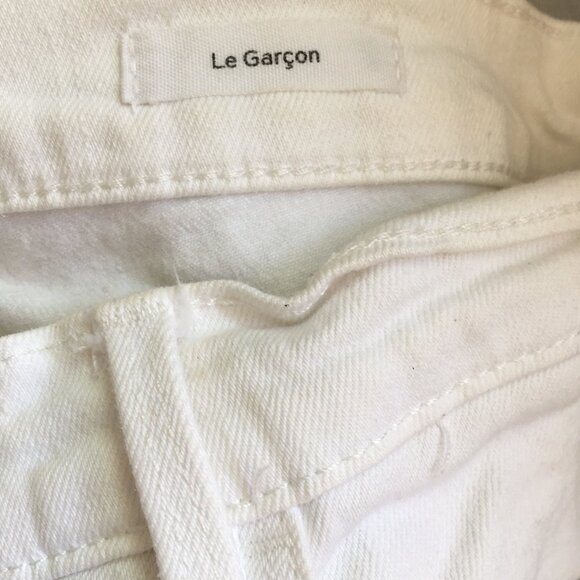 FRAME Denim Le Garcon Blanc 5 Pocket Logo Hardware Jeans - Picture 3 of 15